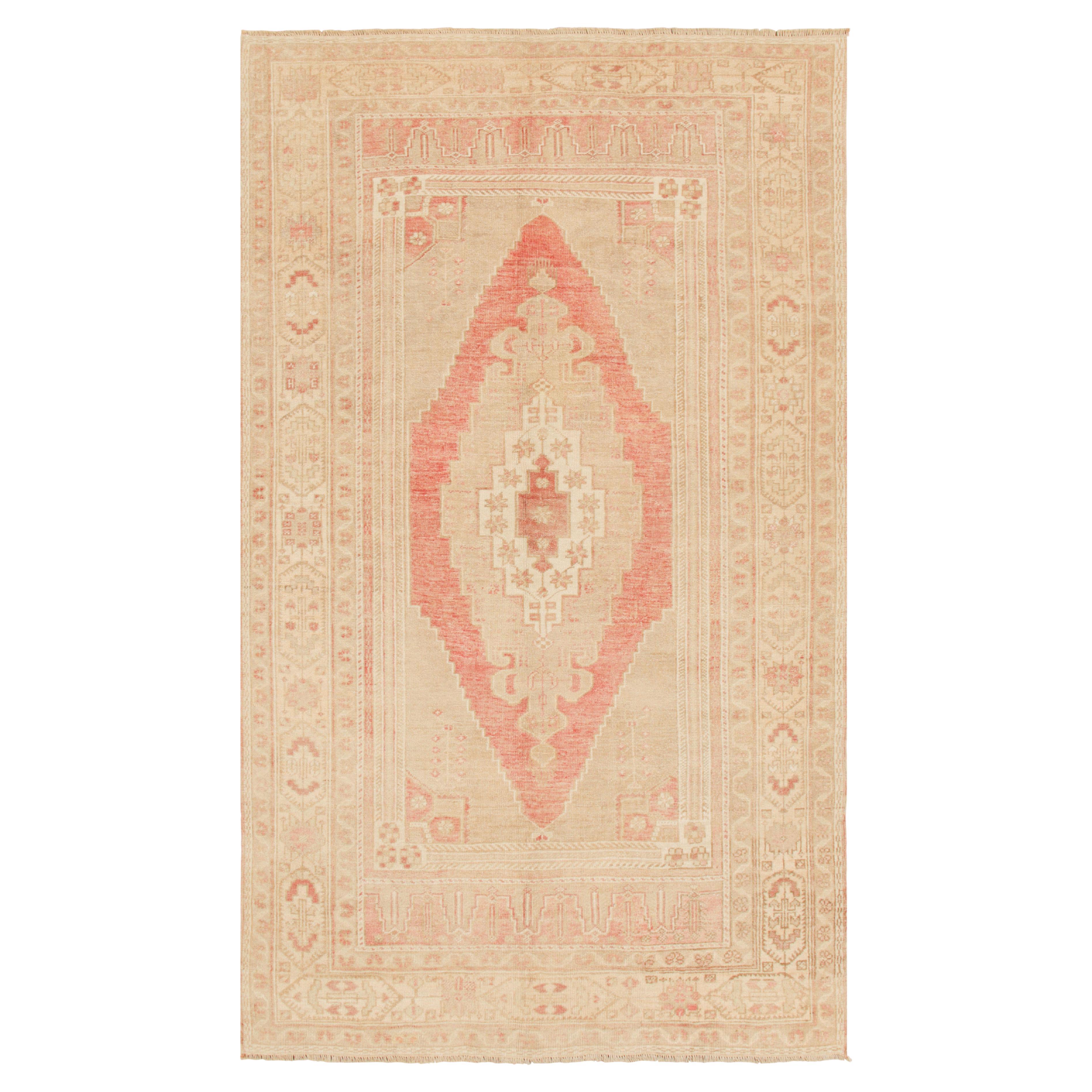 Vintage Turkish Rug in Pink with Medallion & Geometric Patterns from Rug & Kilim
