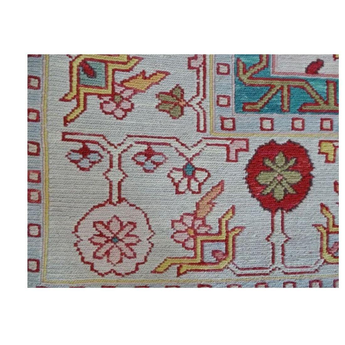 Vintage Turkish Rug in Pinks, Yellow and Cream In Good Condition For Sale In Locust Valley, NY