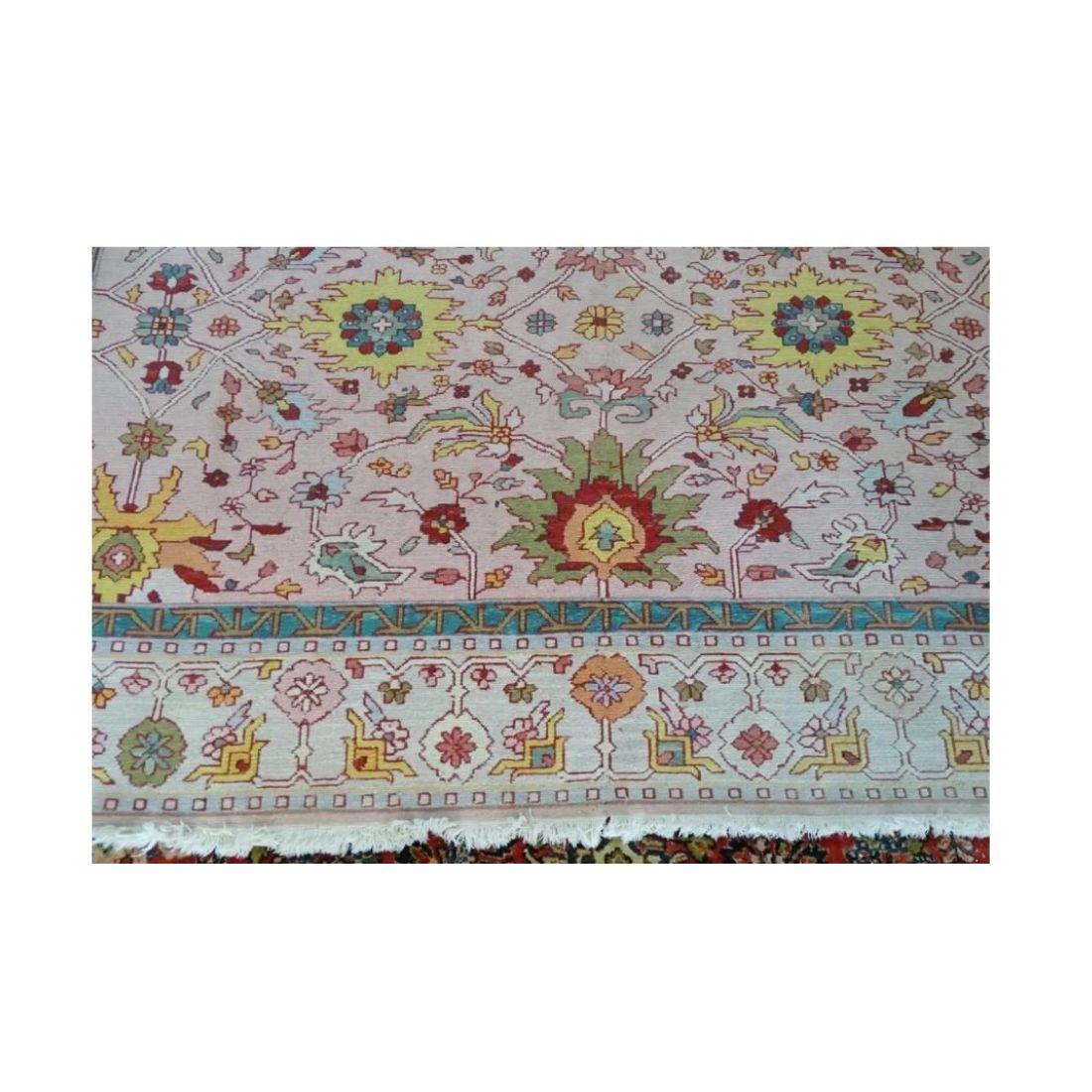 20th Century Vintage Turkish Rug in Pinks, Yellow and Cream For Sale