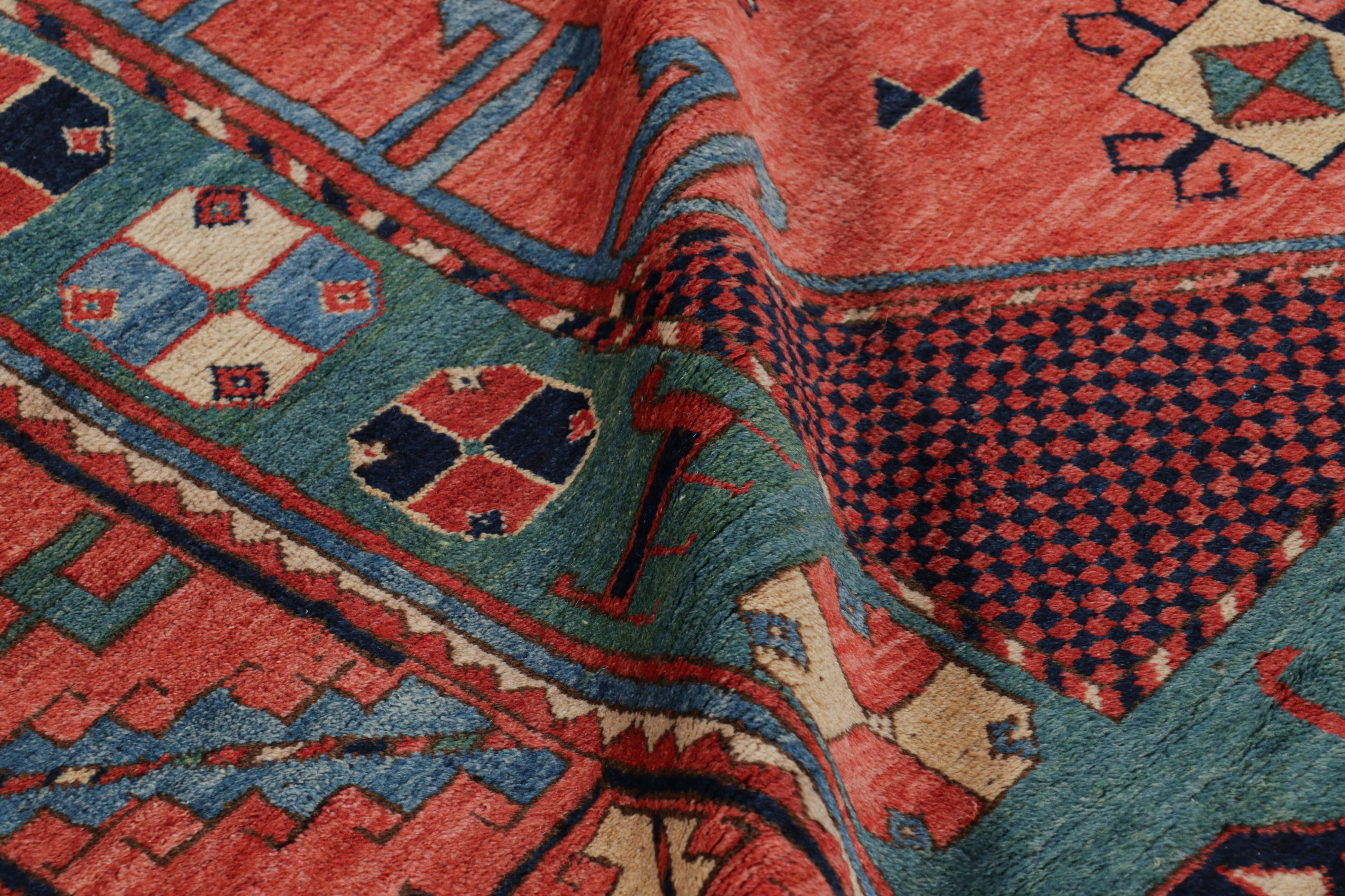 Vintage Turkish Rug in Red and Blue with Medallions  Rug & Kilim For Sale 1