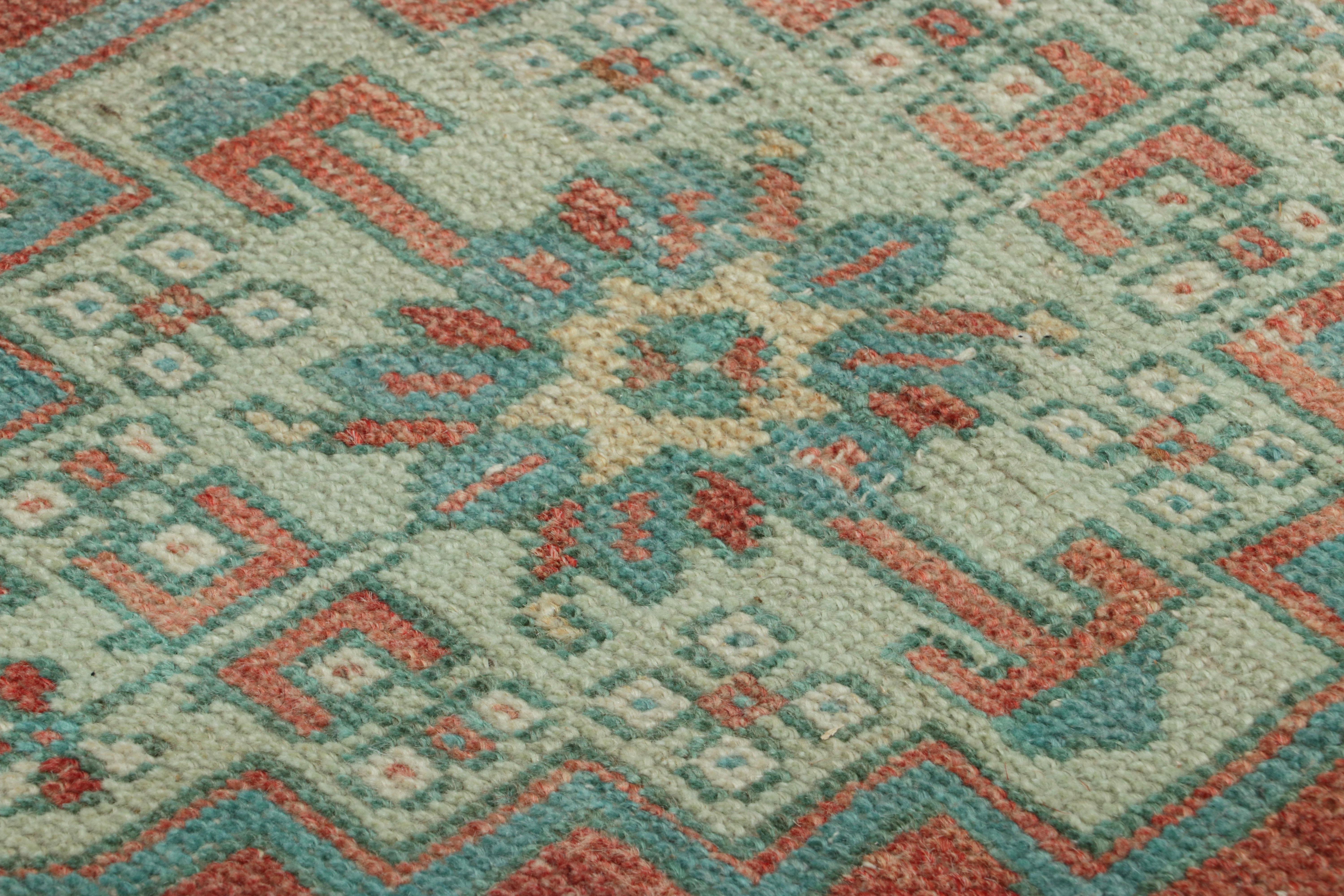 Vintage Turkish Rug in Red with Blue and White Floral Medallion  Rug & Kilim For Sale 1