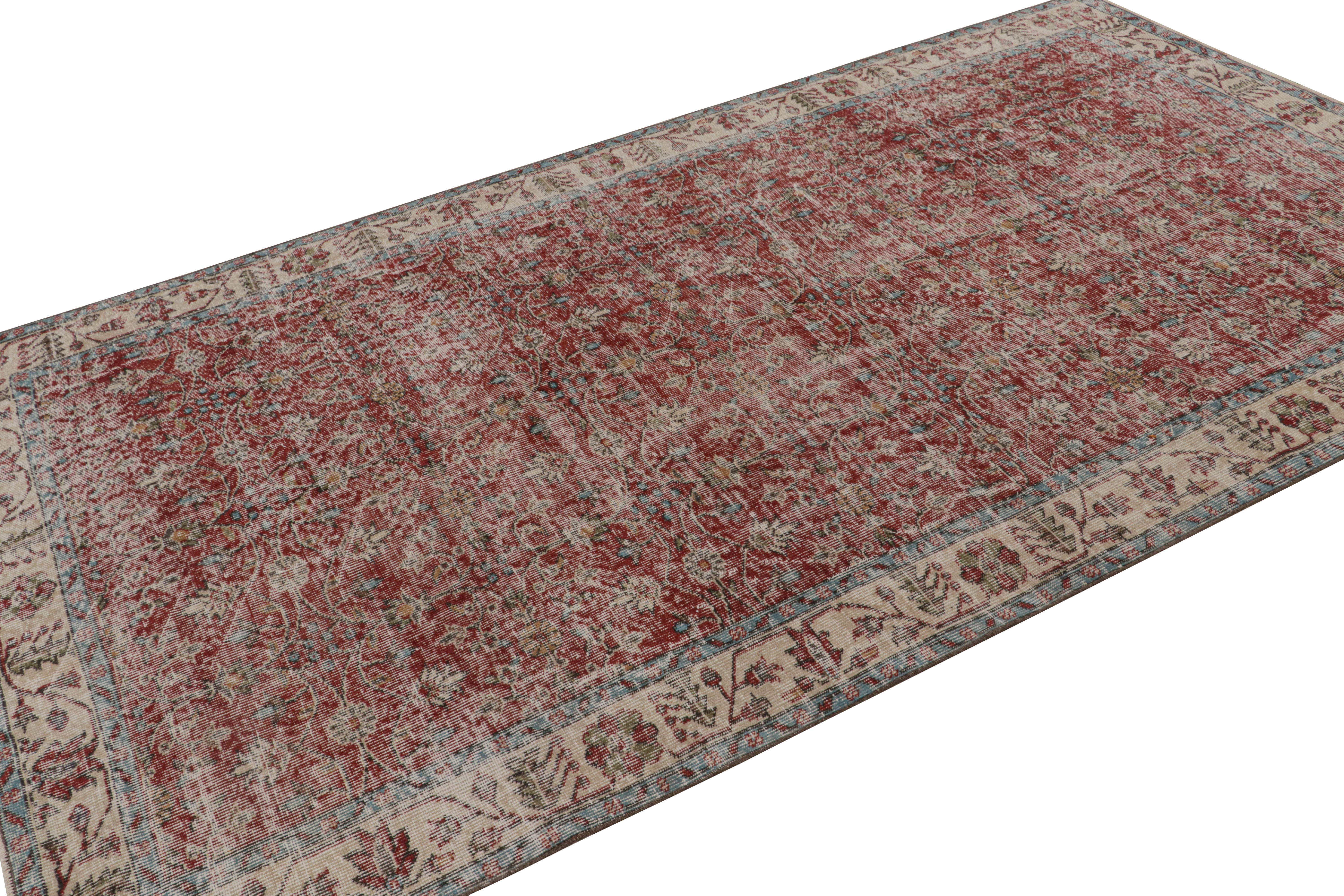 Handknotted in wool, this 5x10 vintage rug originates from Turkey, circa 1960-1970, and is believed to be among the works of mid-century designer Zeki Múren. 

On the Design:

Connoisseurs will admire this vintage Zeki Múren’s design which explores