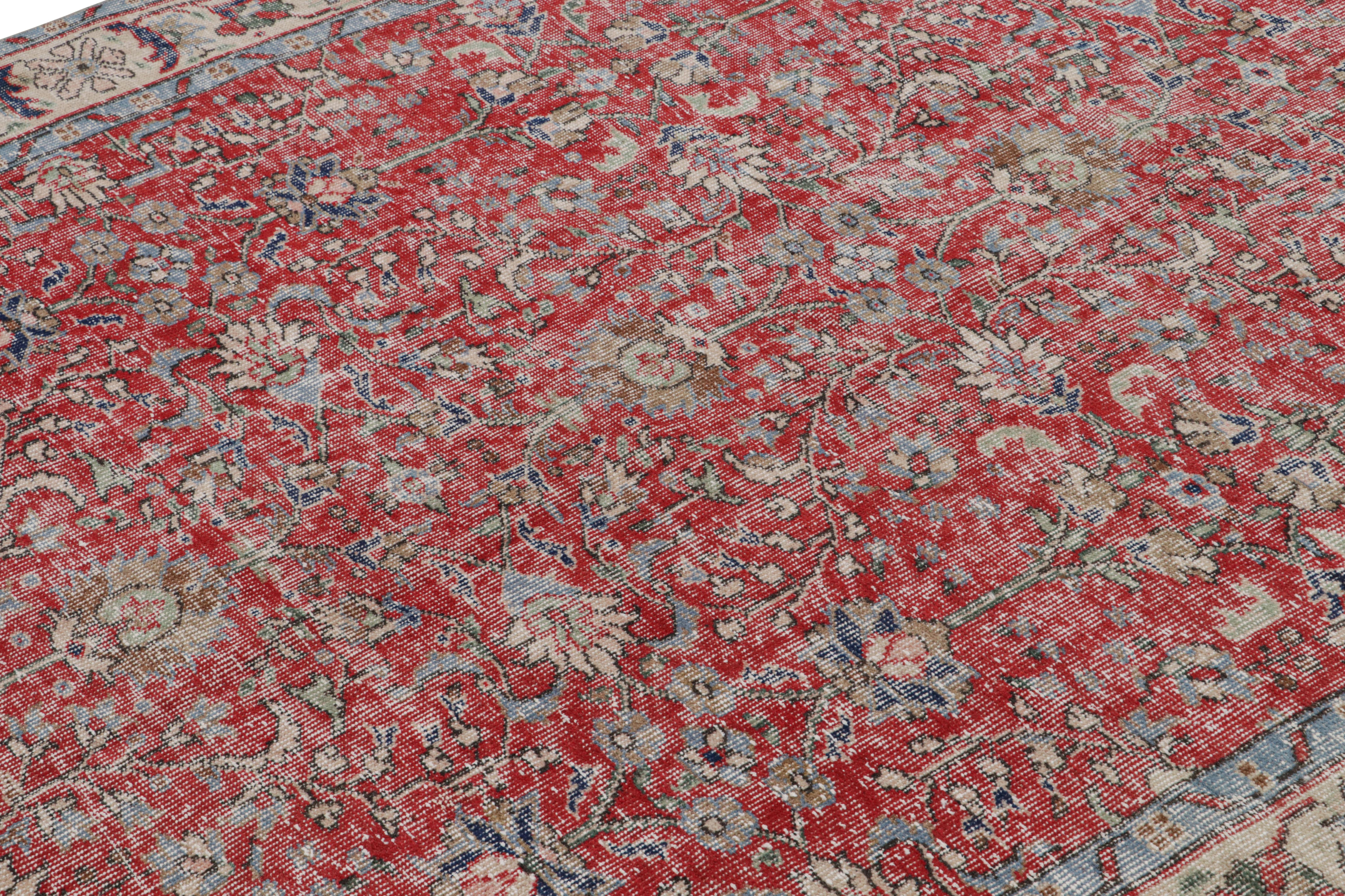 Vintage Turkish Rug in Red with Floral Patterns, from Rug & Kilim In Good Condition For Sale In Long Island City, NY