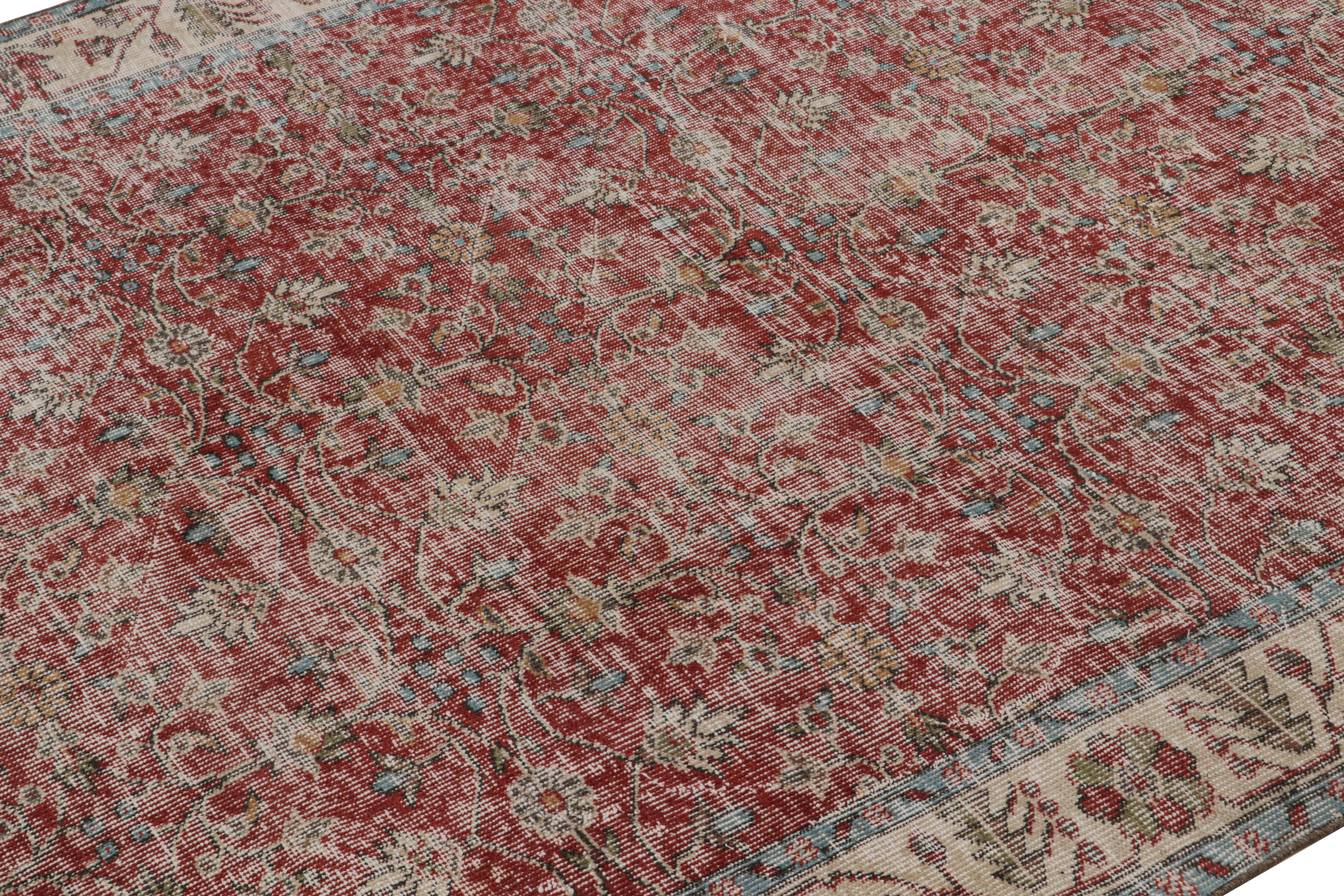 Vintage Turkish Rug in Red with Floral Patterns, from Rug & Kilim In Good Condition For Sale In Long Island City, NY