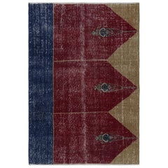Vintage Turkish Rug in Red, with Geometric Patterns, from Rug & Kilim
