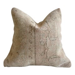 Vintage Turkish Rug Lumbar Pillow with Down Insert