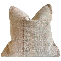 Vintage Turkish Rug Lumbar Pillow with Down Insert