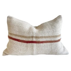 Vintage Turkish Rug Lumbar Pillow with Down Insert