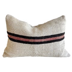 Vintage Turkish Rug Lumbar Pillow with Down Insert