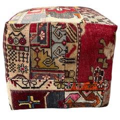 Vintage Turkish Rug Patchwork Ottoman