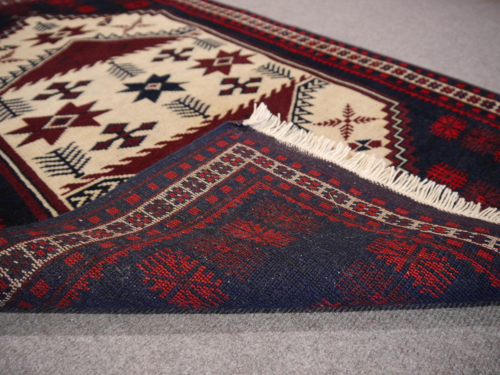 Wool Vintage Turkish Rug Slightly Worn Distressed Industrial Look Hand-Knotted For Sale