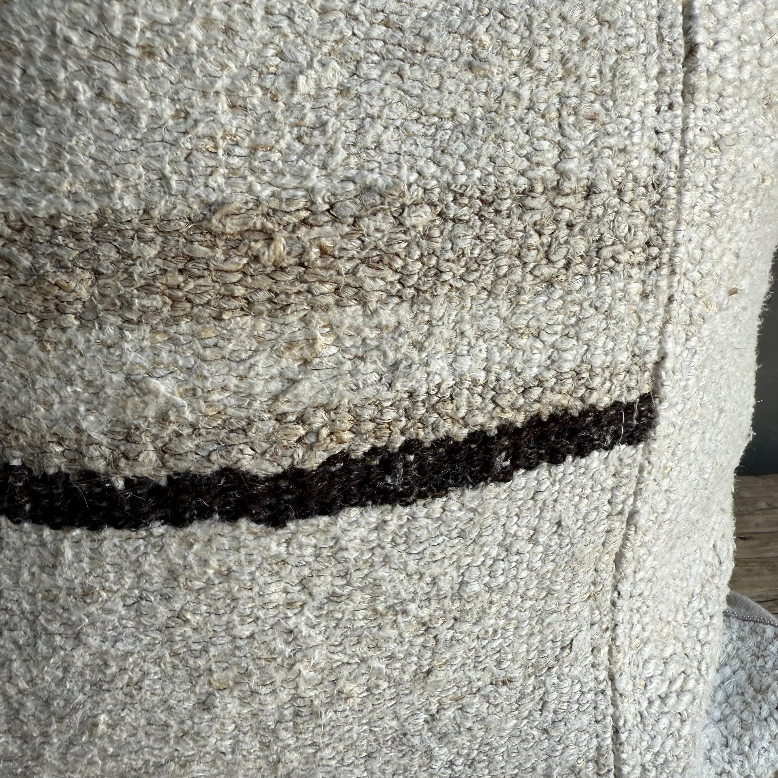 Contemporary Vintage Turkish Rug Style Pillow with Stripes Down Insert Included For Sale