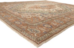 Mid-Century Turkish Oushak Carpet with Traditional Style