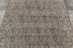 Vintage Turkish Rug with Aqua Field & Crimson Paisley Design - Rug & Kilim