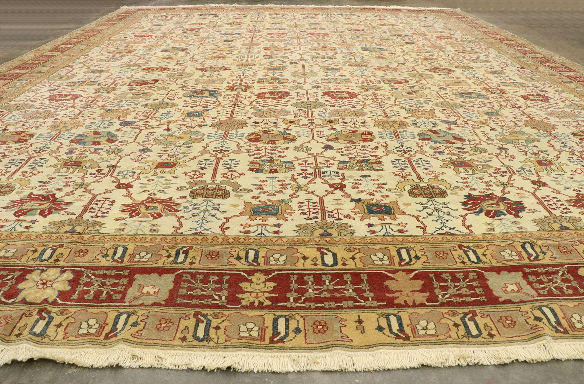 Wool Vintage Turkish Rug with Arts & Crafts Style Inspired by William Morris