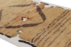 Vintage Turkish Rug with Beige and Brown Geometric Patterns  Rug & Kilim