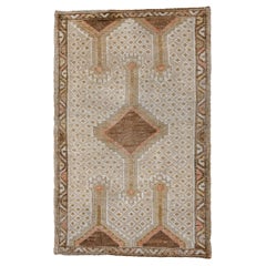 Vintage Turkish Rug with Ecru Field and Center Medallion