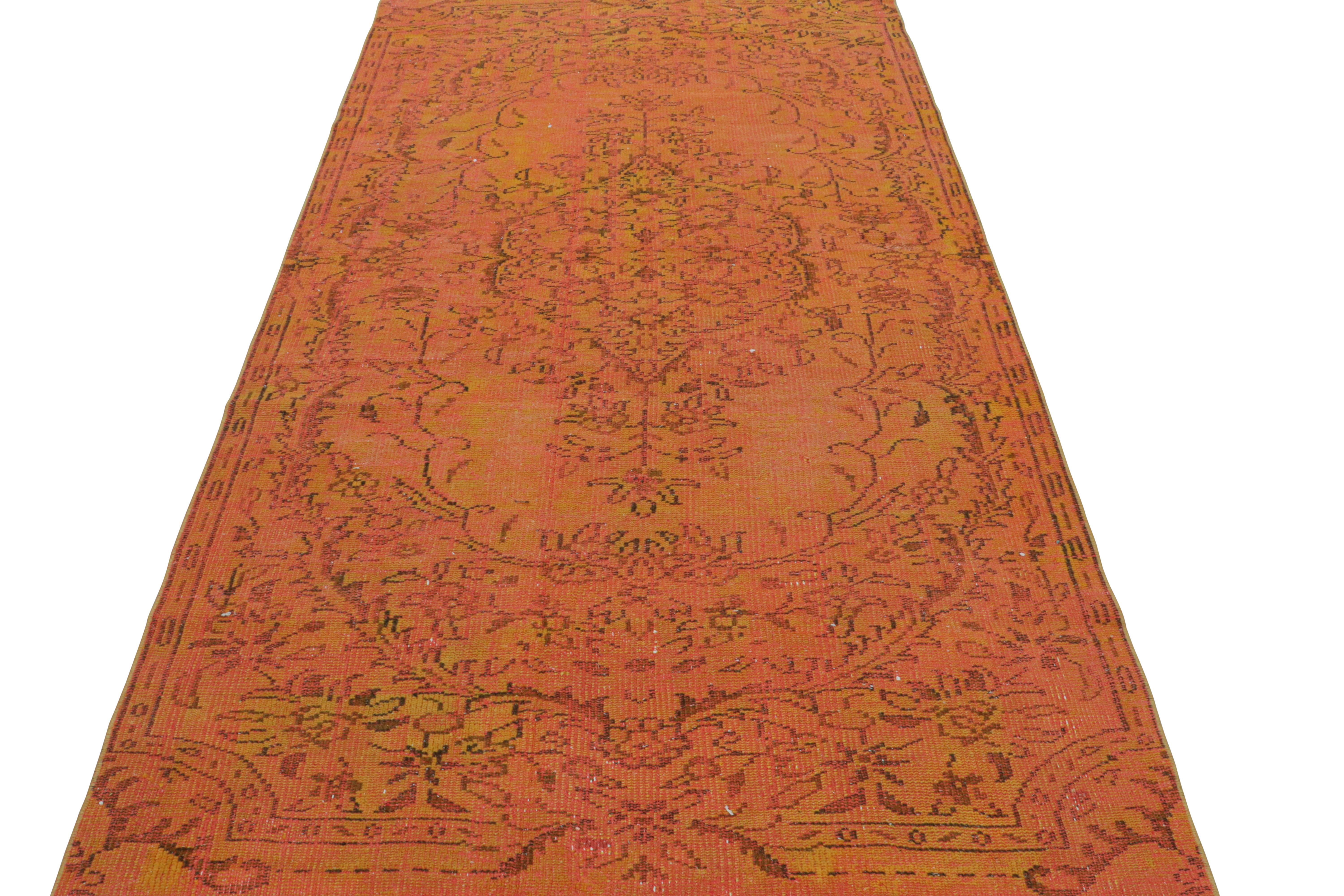 Art Deco Vintage Turkish Rug, with Floral Geometric Patterns, from Rug & Kilim For Sale