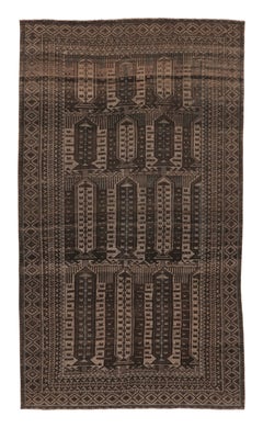 Vintage Turkish Rug with Geometric Patterning in Earthy Tones - Rug & Kilim