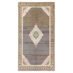 Vintage Turkish Rug with Medallion and HIgh-Low Texture, from Rug & Kilim