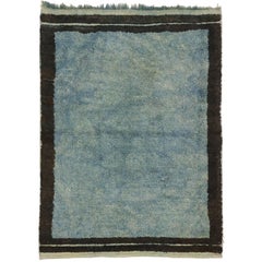 Vintage Turkish Shag Rug with Mid-Century Modern Style