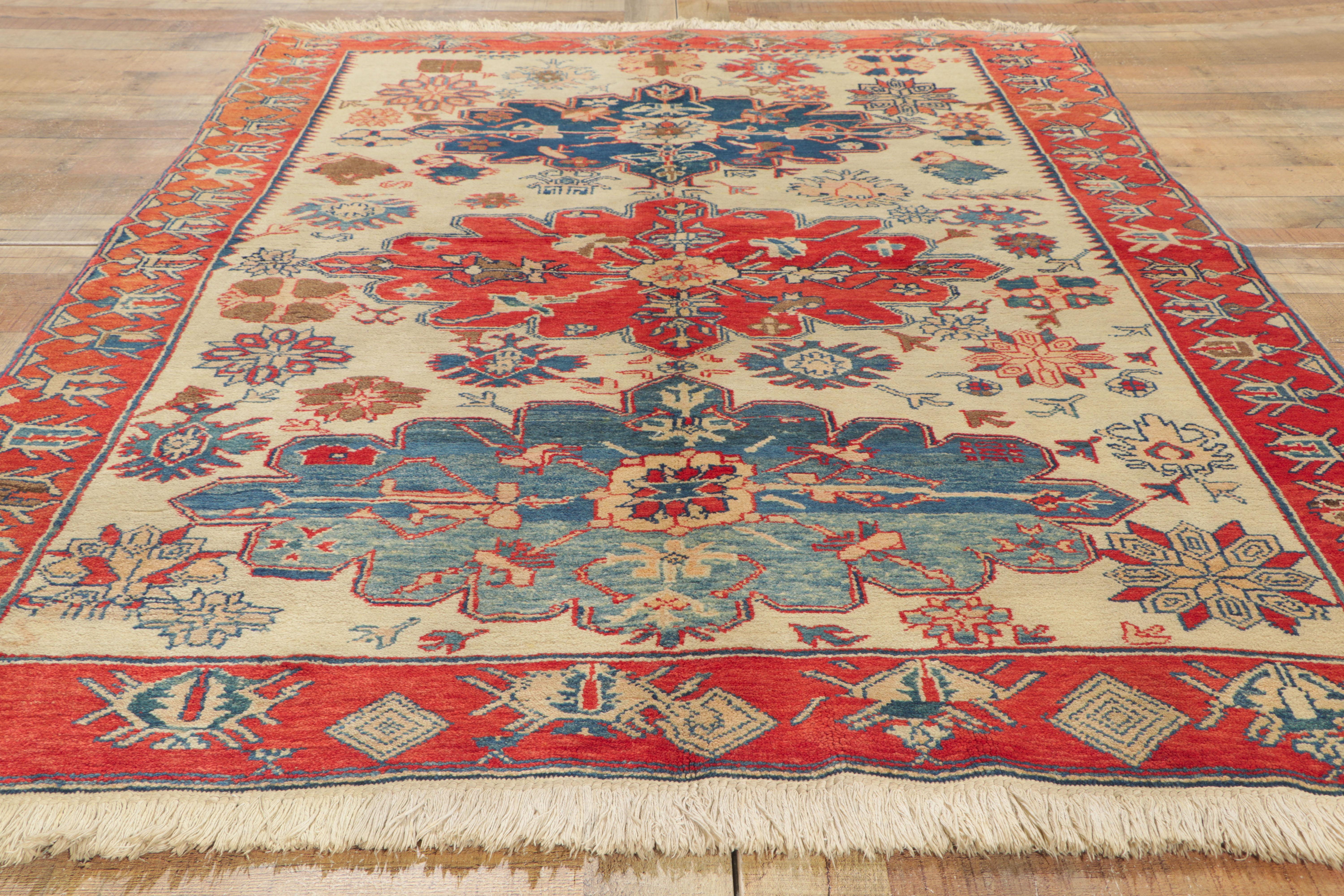 20th Century 1950’s Turkish Oushak Carpet with Traditional Style For Sale