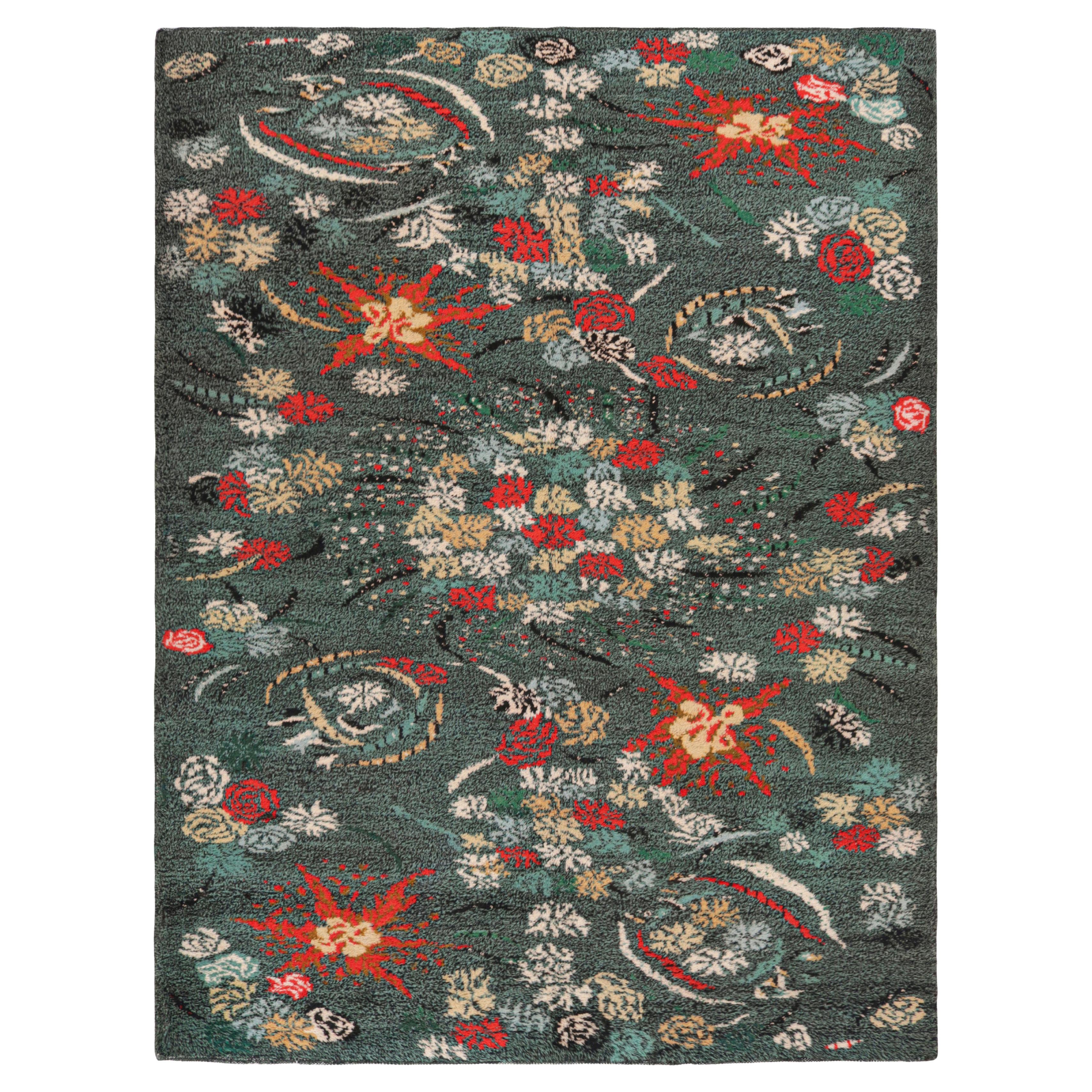 Vintage Turkish Rug with Polychromatic Floral Patterns, from Rug & Kilim