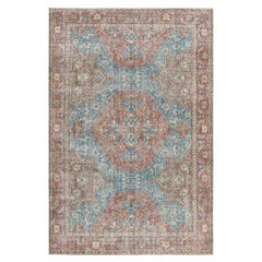 Türkischer Vintage-Teppich mit polychromem geometrischem Medaillon, von Rug & Kilim