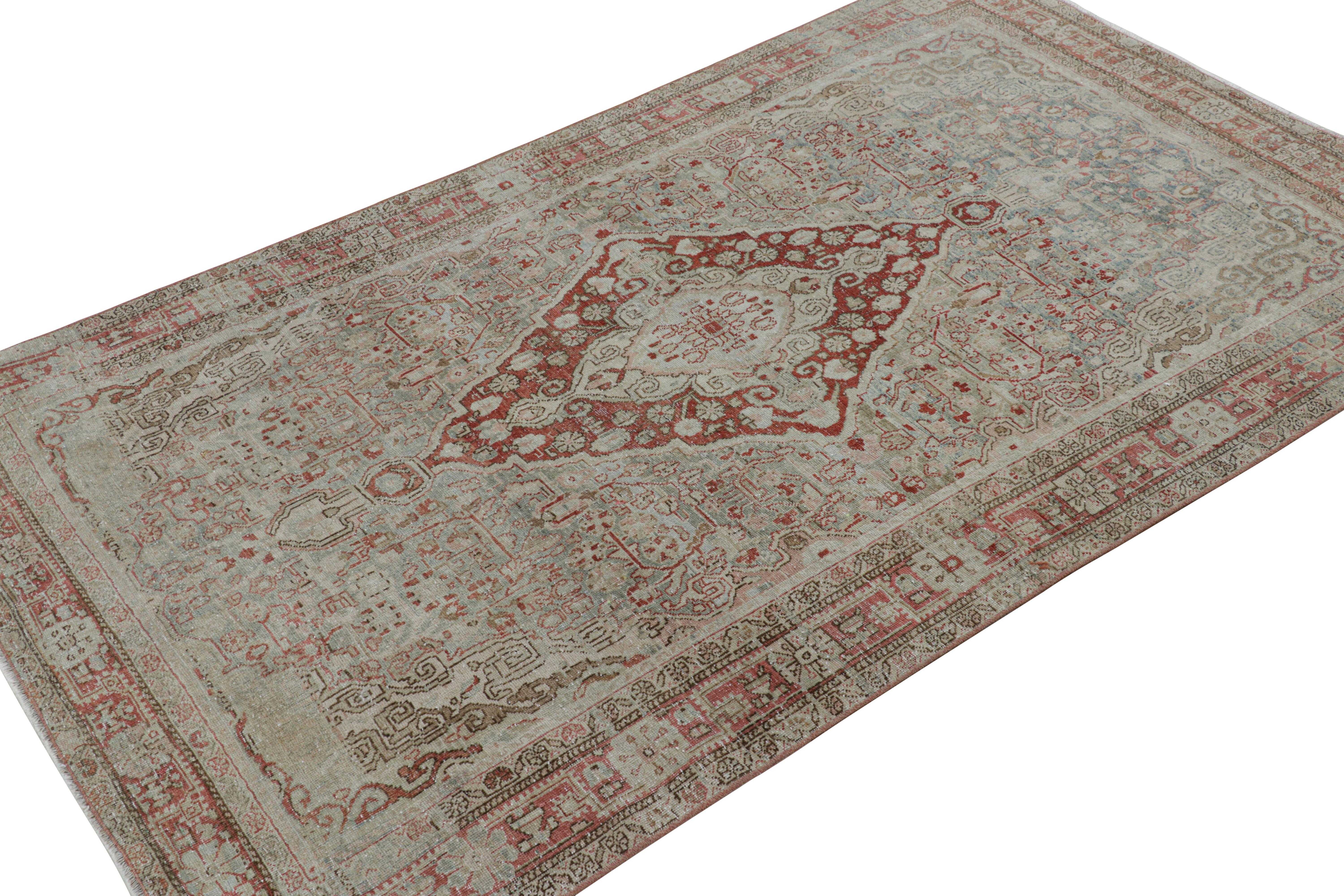 Vintage Turkish Rug with Red and Teal Floral Medallion, from Rug & Kilim In Good Condition In Long Island City, NY