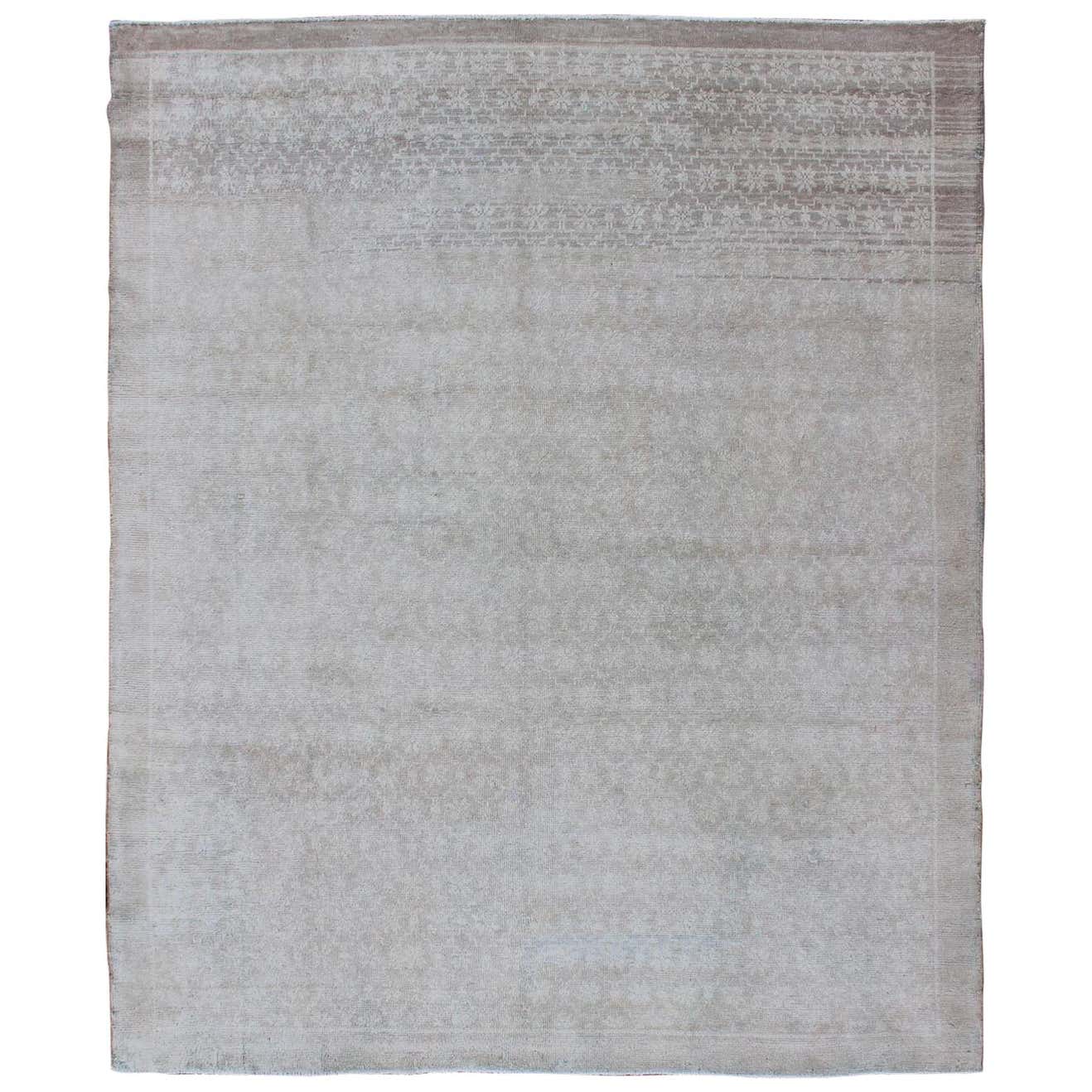 Vintage Turkish Rug with Small-Scale Repeating Pattern and Modern ...