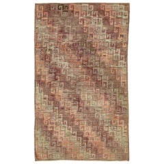 Vintage Turkish Rug with Unusual Greek Key Design