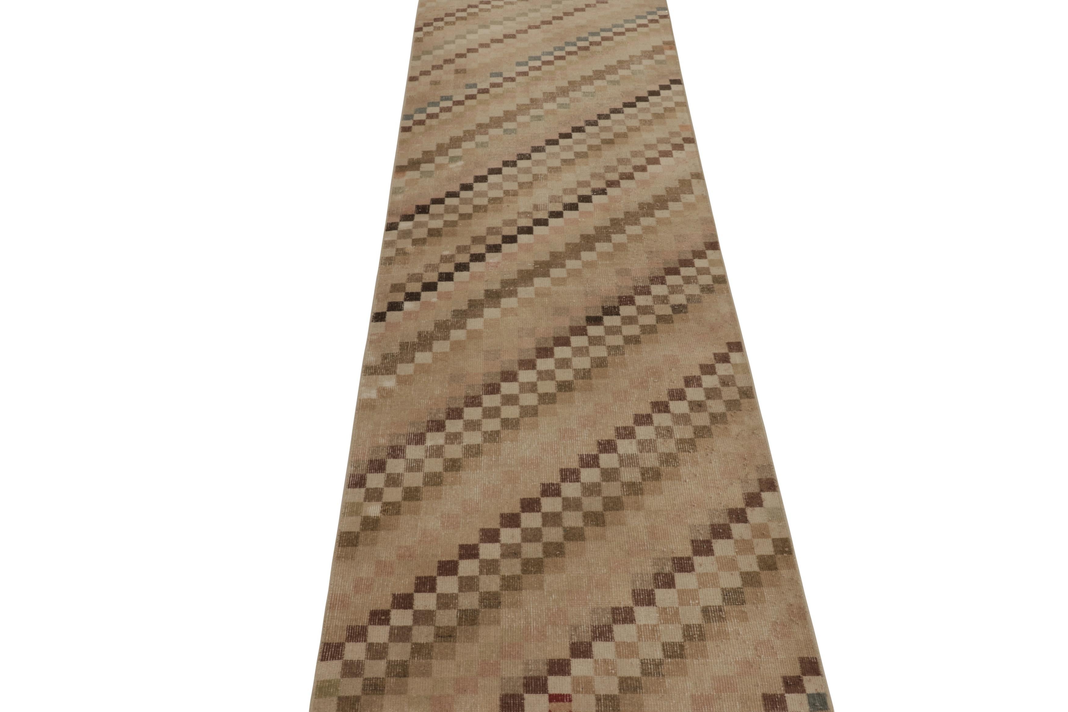 Traves de Mesa Turco Vintage, Beige-Marrón con Diseño de Rayas Diagonales - Rug & Kilim en Bueno estado para la venta en Long Island City, NY