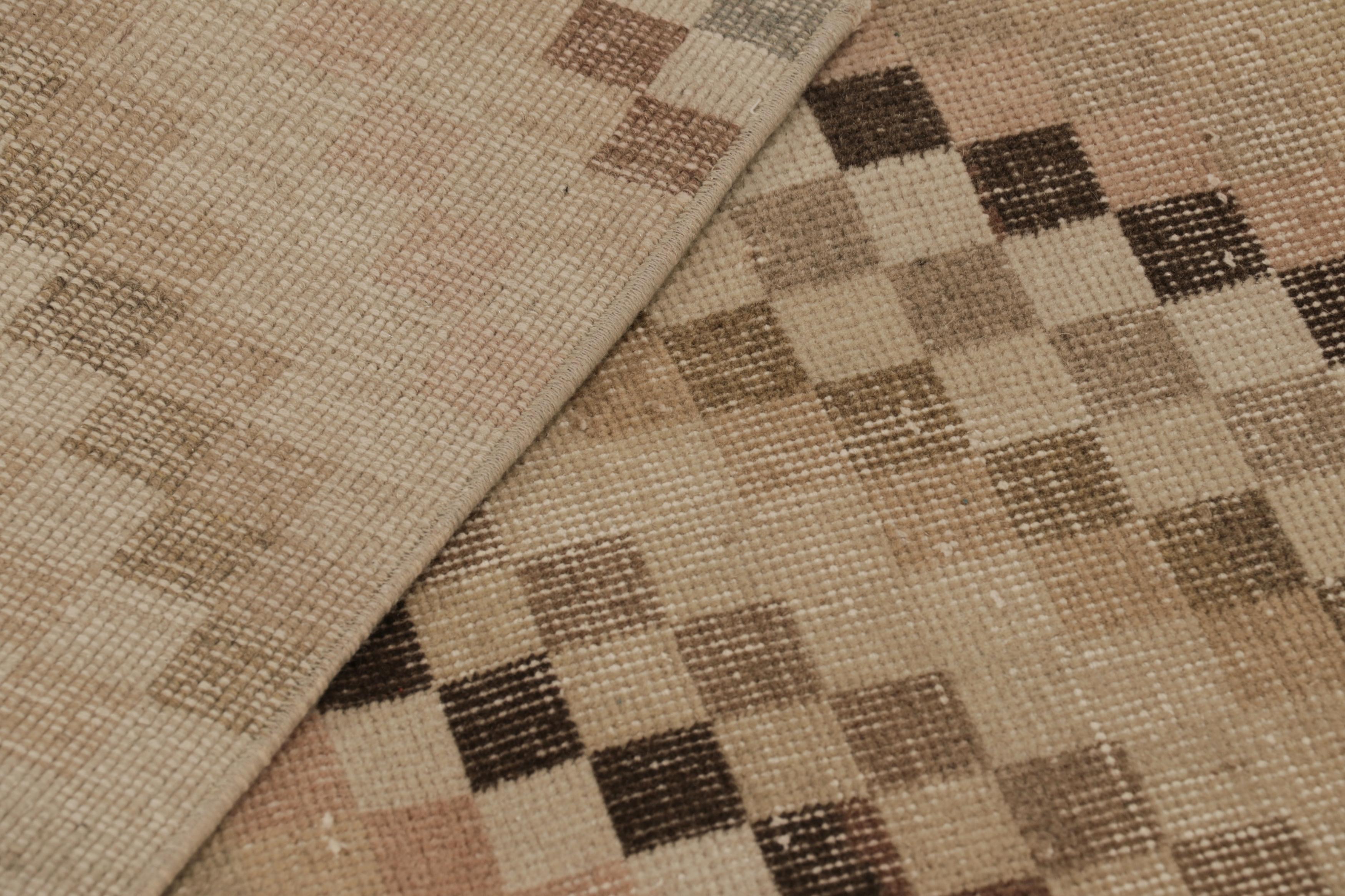 Traves de Mesa Turco Vintage, Beige-Marrón con Diseño de Rayas Diagonales - Rug & Kilim en venta 2