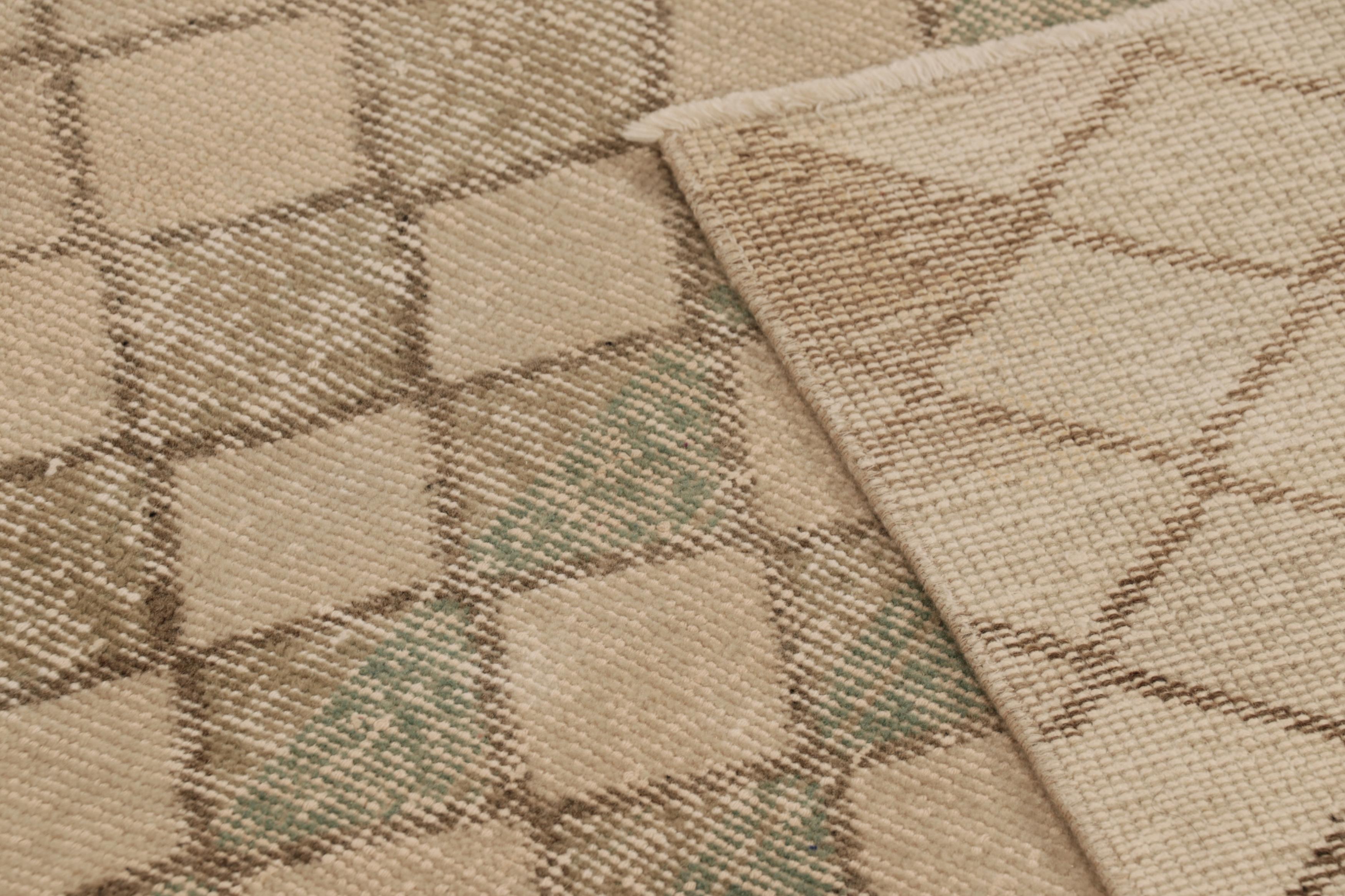 Türkischer Vintage-Läufer, Beige mit buntem Rautenmuster - Rug & Kilim im Angebot 1