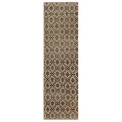 Türkischer Vintage-Läufer, braun mit geometrischen Mustern - Rug & Kilim
