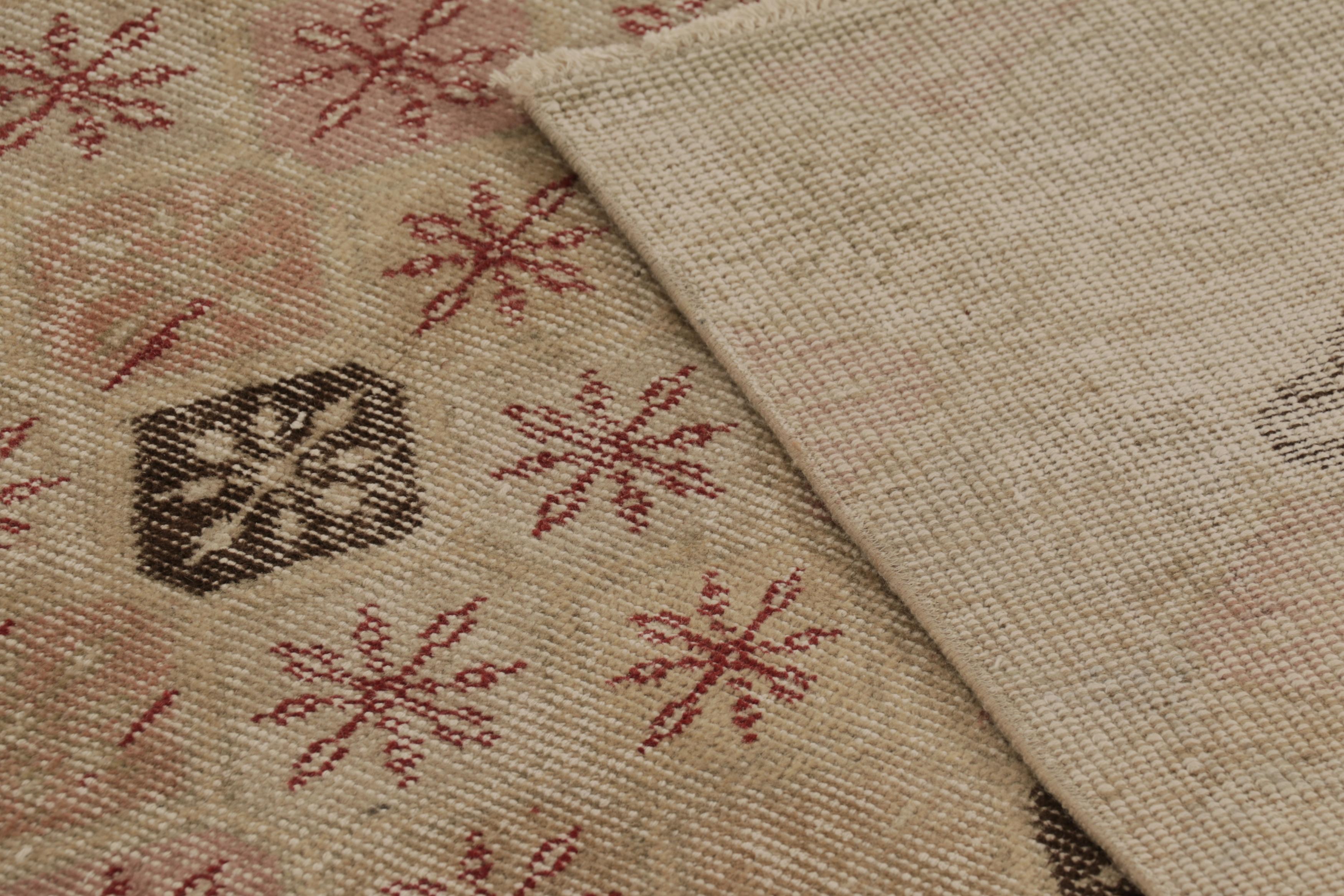 Türkischer Vintage-Läufer, braun mit buntem Rautenmuster - Rug & Kilim im Angebot 2