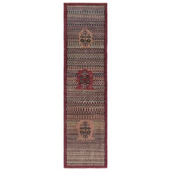 Türkischer Vintage-Läufer, braun mit Blumenmedaillons und Mustern - Rug
Kilim