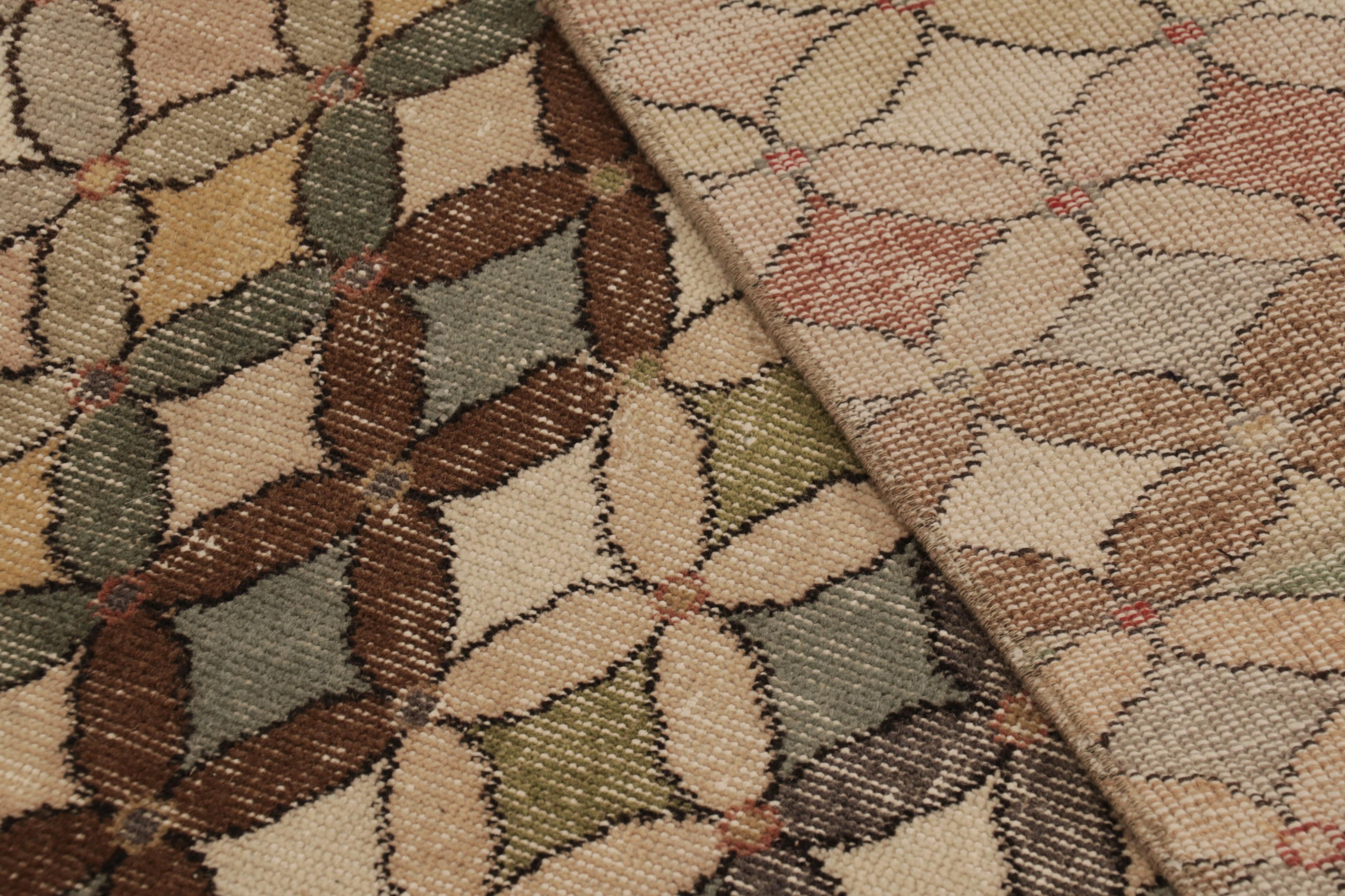 Türkischer Vintage-Läufer, braun mit mehrfarbigem geometrischem Design - Rug & Kilim im Angebot 2