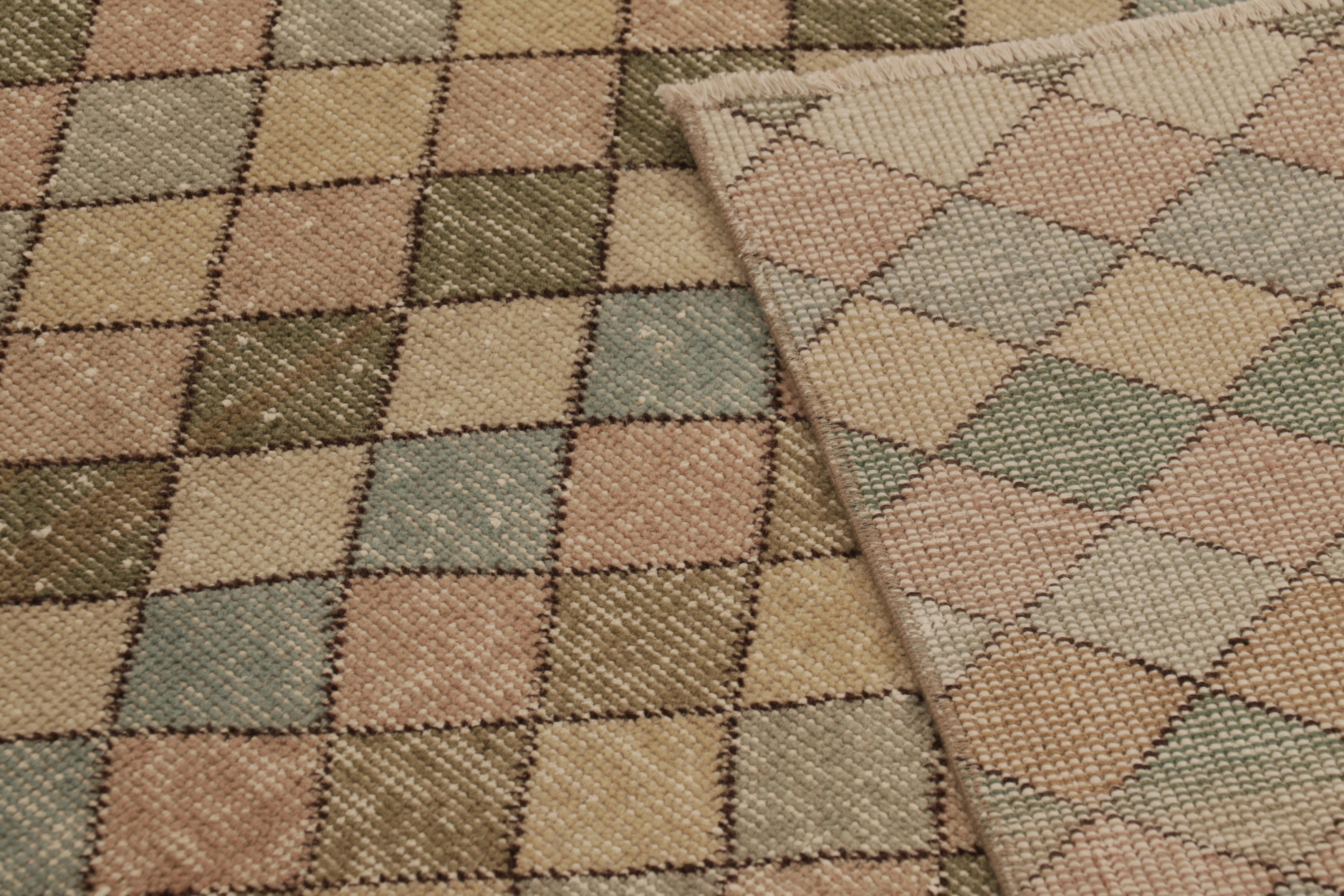 Türkischer Vintage-Läufer, braun mit mehrfarbigem geometrischem Design - Rug & Kilim im Angebot 2