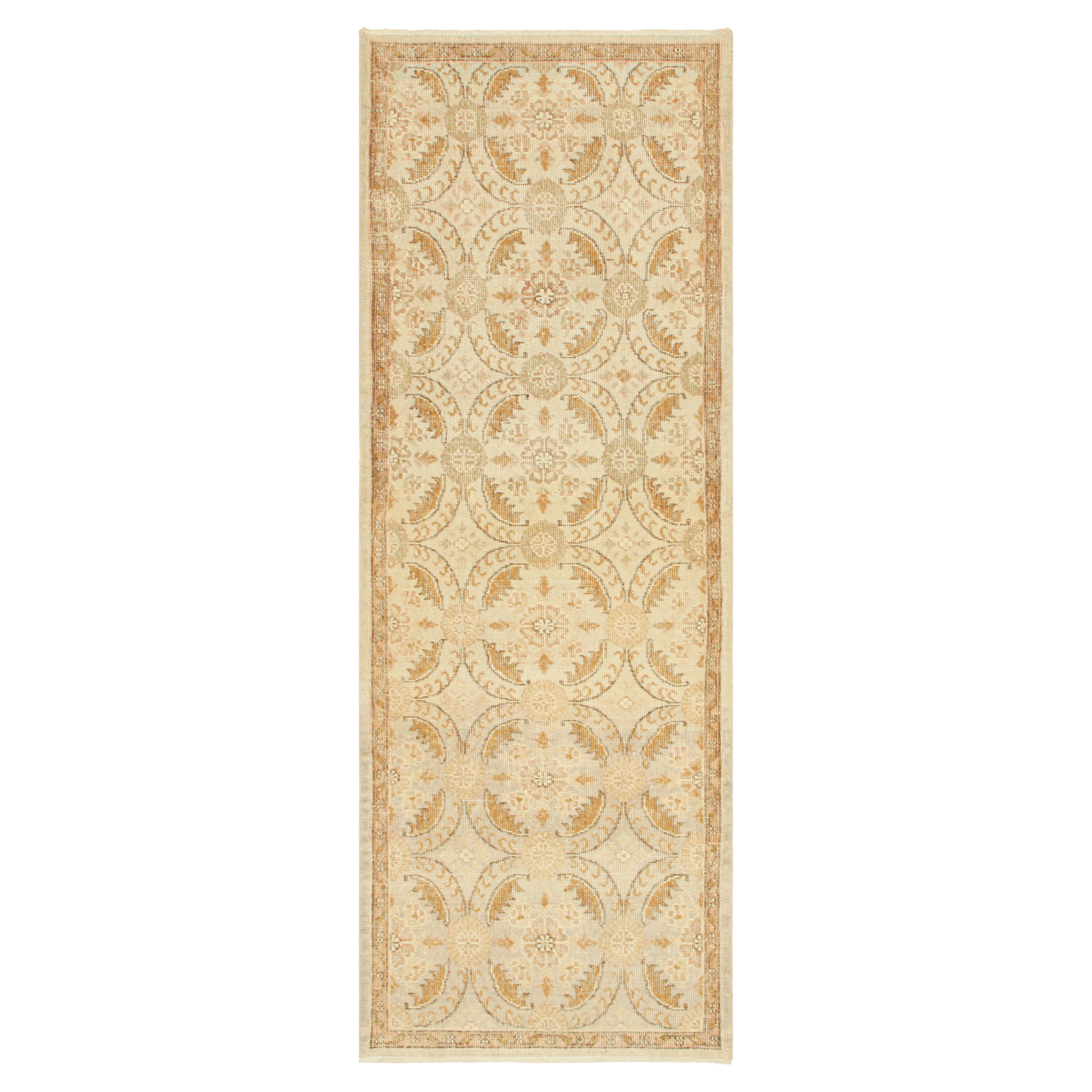 Vintage Turkish Runner in Blue, with Herati Floral Patterns, from Rug & Kilim
