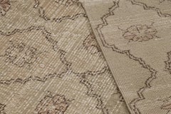 Vintage Turkish Runner Rug, Beige & Cream with Diamond Patterns – Rug & Kilim