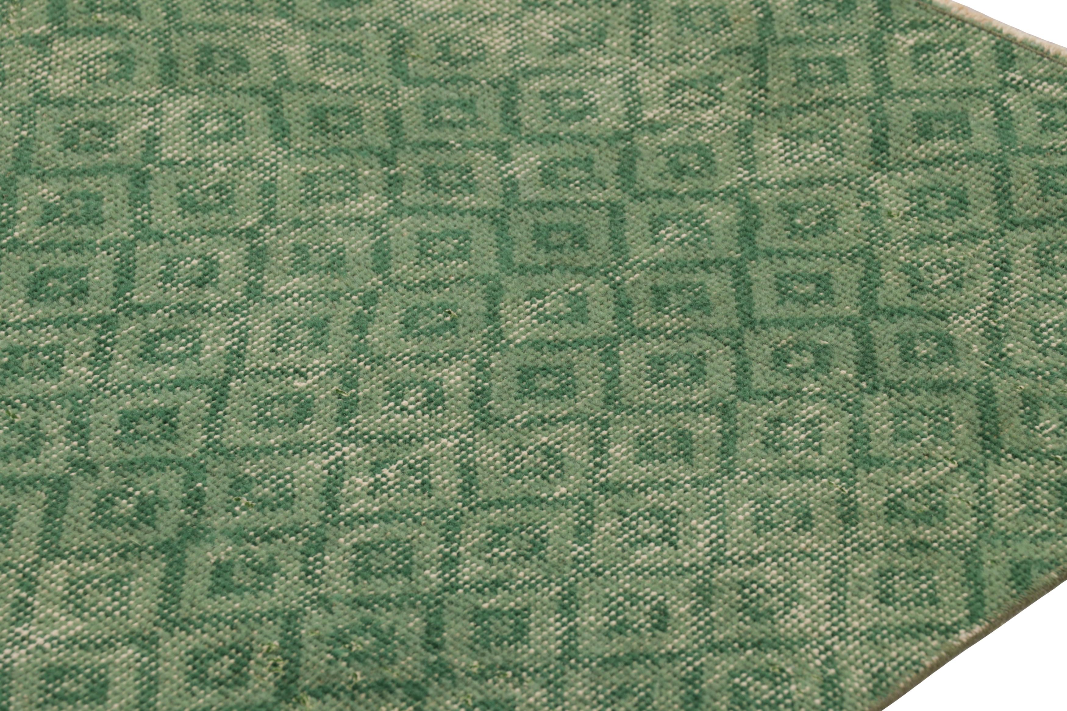Turco Tappeto turco vintage, verde con motivi a diamante - Rug & Kilim in vendita