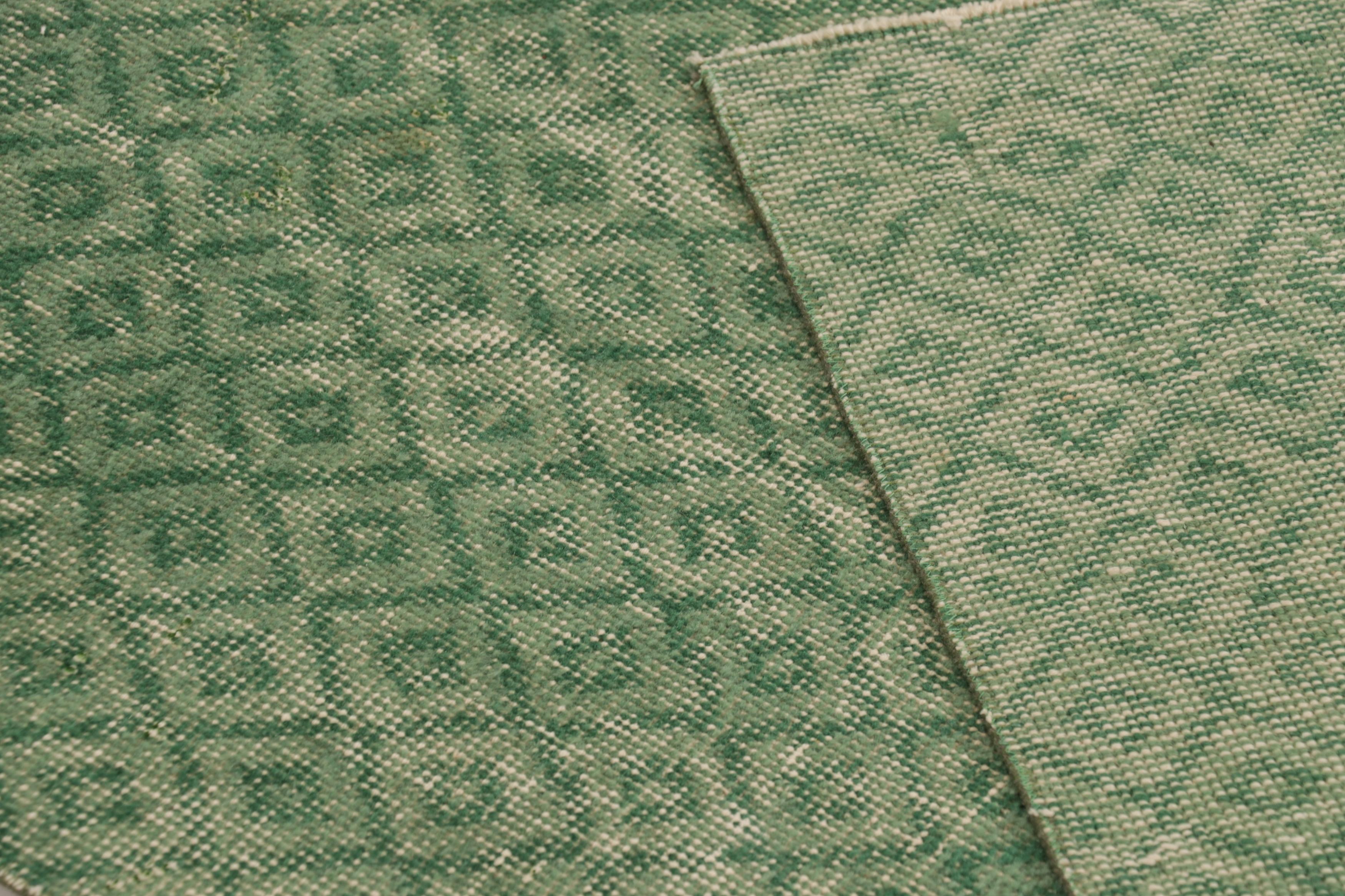Tappeto turco vintage, verde con motivi a diamante - Rug & Kilim in vendita 1