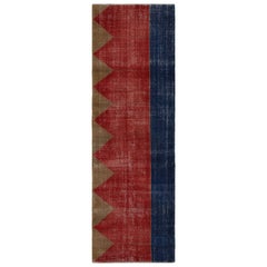 Vintage Turkish runner rug in Red, Blue and Brown Patterns by Rug & Kilim