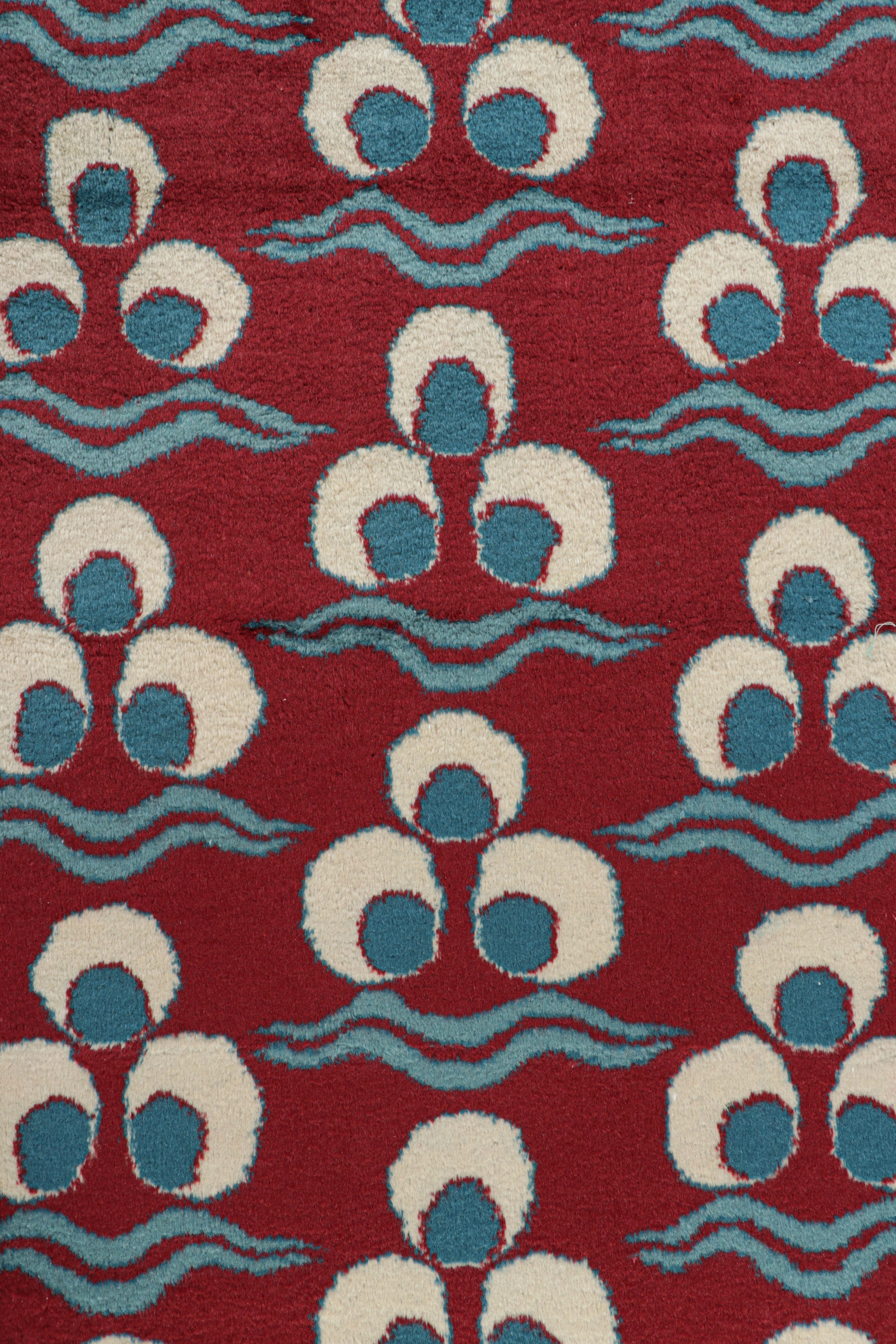 Hand-Knotted Vintage Turkish Runner Rug in Red with Chintamani Patterns, from Rug & Kilim For Sale