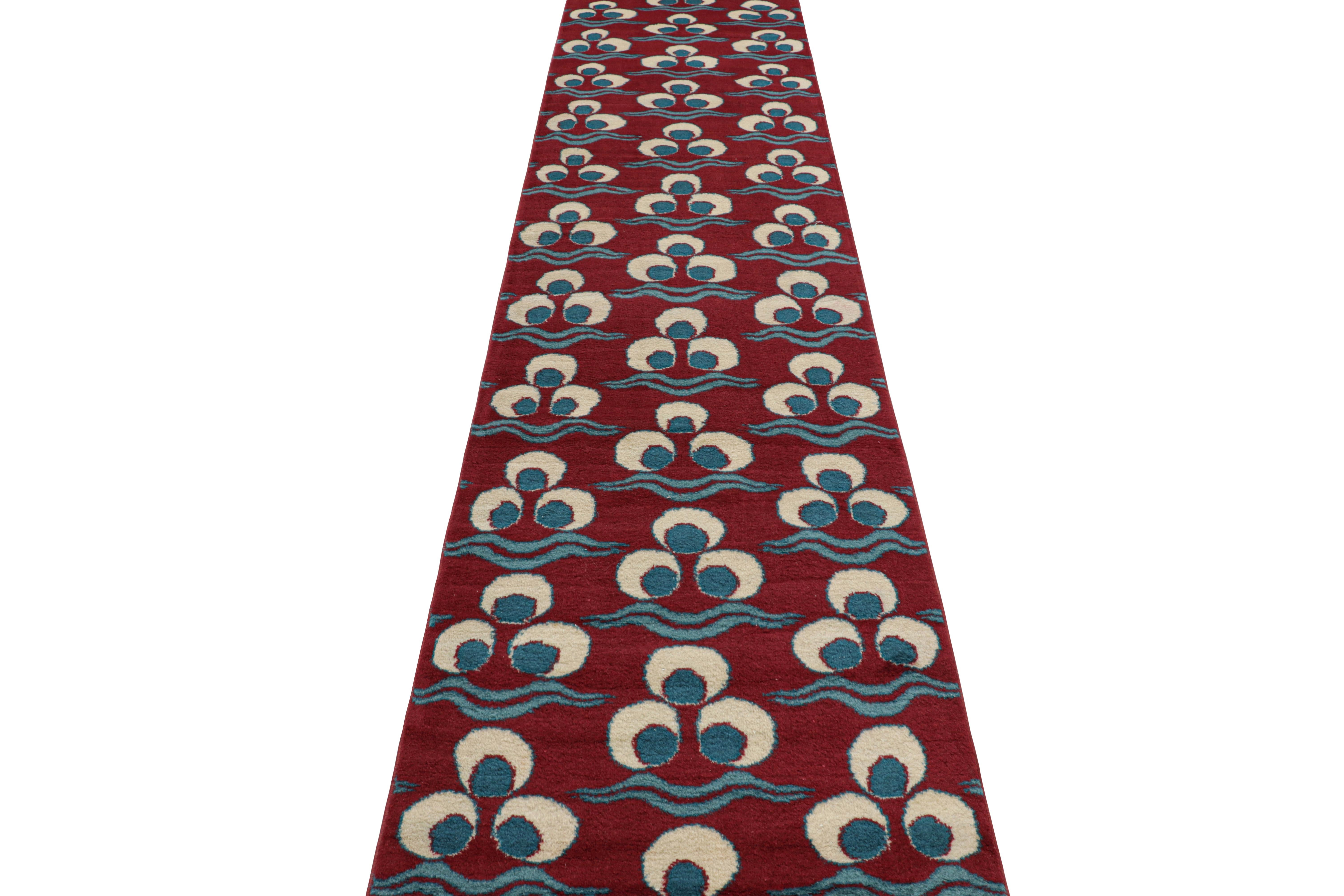 Mid-20th Century Vintage Turkish Runner Rug in Red with Chintamani Patterns, from Rug & Kilim For Sale