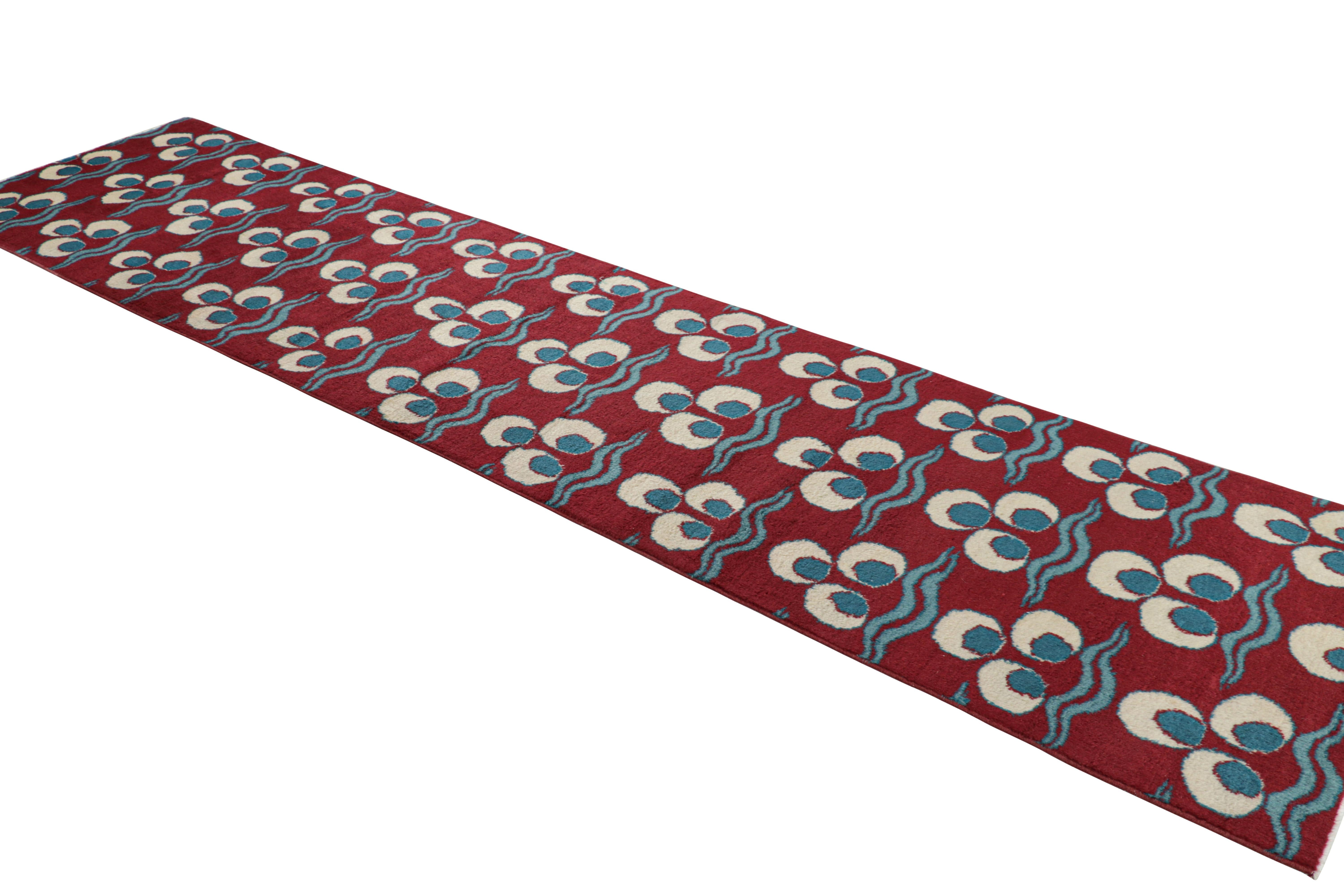 Wool Vintage Turkish Runner Rug in Red with Chintamani Patterns, from Rug & Kilim For Sale