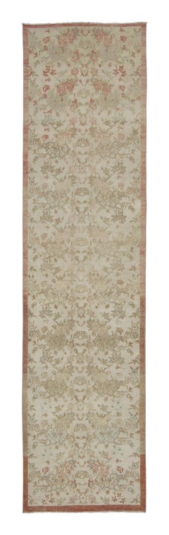 Vintage Turkish Runner with Floral Rosette & Vine Border - Rug & Kilim