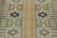 Vintage Turkish Runner with Pastel Floral Medallion Design - Rug & Kilim