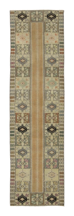Vintage Turkish Runner with Pastel Floral Medallion Design - Rug & Kilim